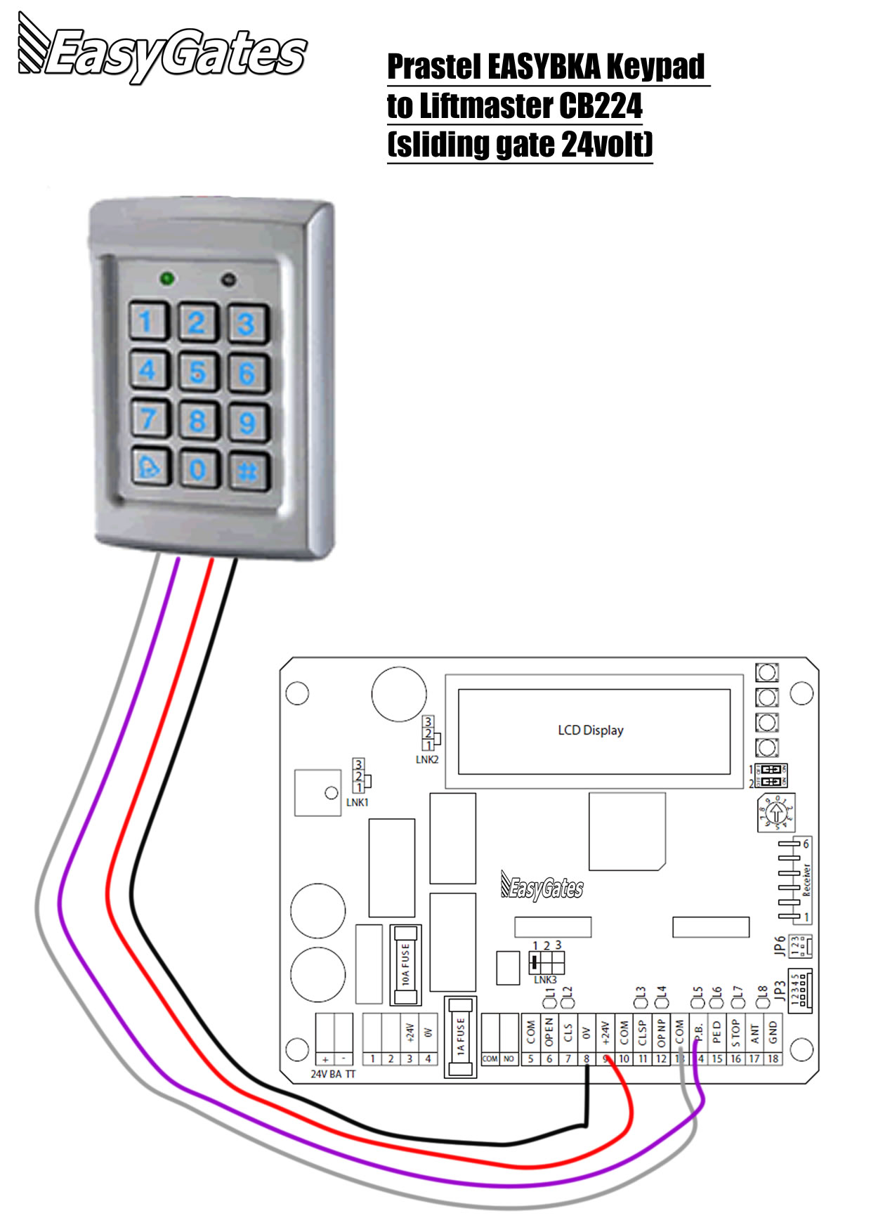 How To Wire Easyka Keypad To Cb224 Control